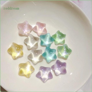 Redd ลูกปัดอะคริลิคเรซิ่น รูปดาวห้าแฉก สีแดง สําหรับทําเครื่องประดับ DIY