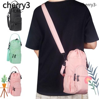 Cherry3 กระเป๋าสะพายข้าง ใส่ขวดน้ํา กันน้ํา ทนทาน ปรับได้ สีพื้น สําหรับเดินป่า