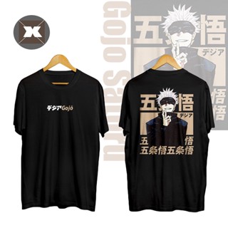 เสื้อยืดแขนสั้น คอสเพลย์ Jujutsu Kaisen-Gojou Satoru สําหรับผู้ชาย และผู้หญิง