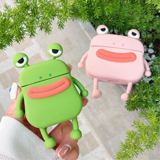 เคสหูฟังไร้สาย ซิลิโคน กันกระแทก ลายกบ 3D สําหรับ Airpods Pro 1 2 Pro Pro2 3rd