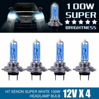H7 ชุดไฟหน้าซีนอน 100W สีขาว 4 ชิ้น
