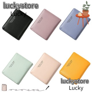 Lucky กระเป๋าสตางค์ ใบสั้น หนัง PU มีสไตล์ Forever Young Dompet