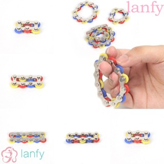 Lanfy ของเล่นสร้อยข้อมือสปินเนอร์ พลาสติก โลหะ หลากสี ถอดออกได้ สําหรับเด็ก