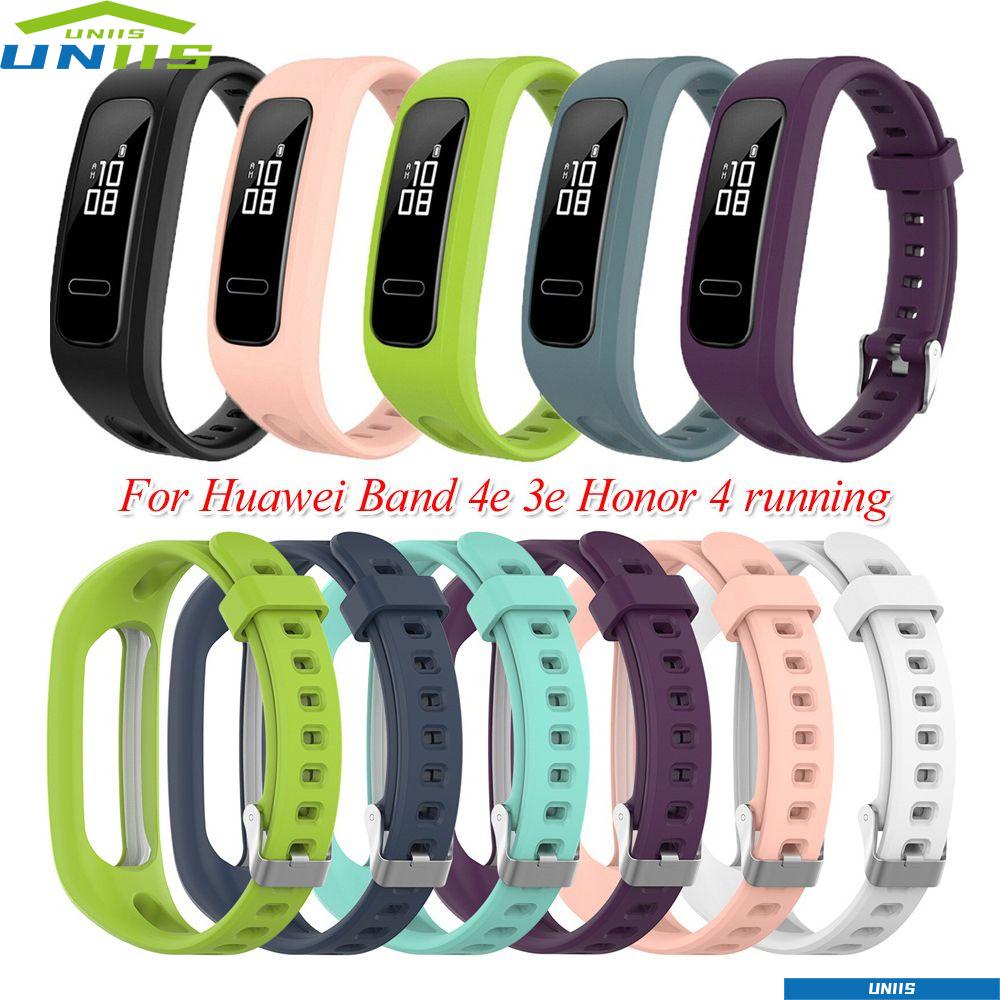 Uniis สายนาฬิกาข้อมือซิลิโคน แบบนิ่ม ปรับได้ สําหรับ Huawei Band 4e 3e Honor Band 4 Running