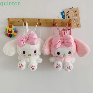 Quinton กระเป๋าเป้ สะพายหลัง ผ้ากํามะหยี่ขนนิ่ม ลายการ์ตูนอนิเมะ Mymelody สีชมพู สําหรับเด็ก