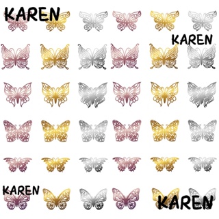 Karen สติกเกอร์โลหะ ลายผีเสื้อ สําหรับตกแต่งผนังบ้าน 12 ชิ้น ต่อแพ็ค