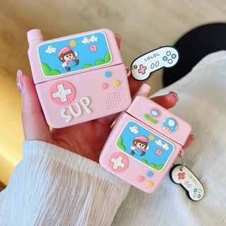 เคสหูฟังไร้สาย ซิลิโคน กันกระแทก ลายเกมคอนโซล สีชมพู สําหรับ Airpods Pro 1 2 Pro Pro2 3rd