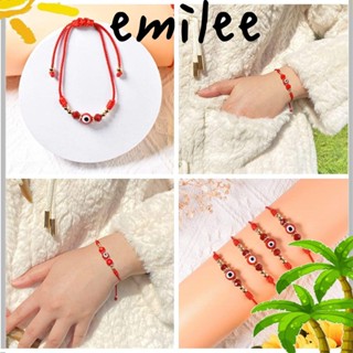 EMILEE สร้อยข้อมือ จี้ตาชั่วร้ายนําโชค สีแดง สําหรับผู้ชาย และผู้หญิง