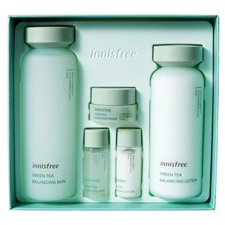 Innisfree ชุดโลชั่นชาเขียว ให้ความชุ่มชื้น อ่อนโยน ไม่ระคายเคือง บํารุงผิวหน้า ไม่เหนียวเหนอะหนะ 5 ชิ้น/กล่อง