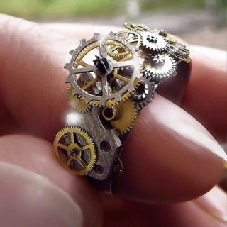 Vintage Clockwork Gear Mechanical Retro Ring Jewelry Geometric Decorative