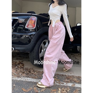 Moon  กางเกงขายาว คาร์โก้ กางเกง เชือกอเมริกันคลาสิค Cargo pants 2023 NEW Stylish fashion สวย คุณภาพสูง A20M01N 36Z230909