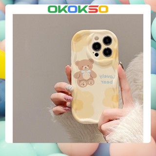 [OKOKSO] เคสมือถือ แบบนิ่ม ลายการ์ตูนหมี ขอบโค้ง กันกระแทก สําหรับ OPPO Reno9 Reno8 Reno7pro reno6 7z 8T 5 R17 A9 2020 4Z 5G F11 A31 A3S A78 A77