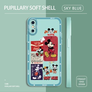 เคสไอโฟน iPhone 11 Pro XR X XS Max การ์ตูน ฉลาก มิกกี้เมาส์ ออกแบบ เคสโทรศัพท์ ซิลิโคนนุ่ม TPU ฝาครอบเลนส์ ป้องกัน เคสกันกระแทก