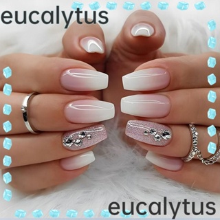 Eucalytus1 เล็บปลอม ประดับพลอยเทียม ถอดออกได้ DIY