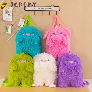 Jeromy กระเป๋าเป้สะพายหลัง ผ้าฟลีซ แบบนิ่ม ลายการ์ตูน สีสันสดใส เหมาะกับของขวัญวันเกิด สําหรับผู้หญิง