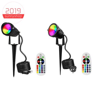 ใหม่ หลอดไฟ RGB COB LED 12V ปลั๊ก US กันน้ํา สําหรับติดตกแต่งสวน สนามหญ้า