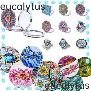 Eucalytus1 ชุดกระจกแต่งหน้า รูปวัว สโนว์แมน ขนาดเล็ก พับได้ DIY