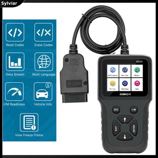 [sylviar] เครื่องสแกนเนอร์อ่านโค้ด OBD2 แบบเรียลไทม์ สําหรับรถยนต์