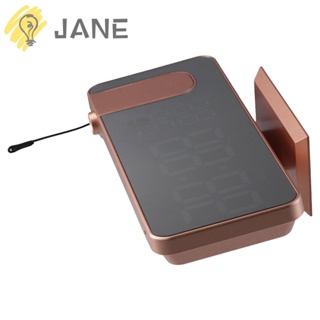 Jane นาฬิกาปลุกดิจิทัลอัตโนมัติ หน้าจอ LED หมุนได้ 180 องศา ใช้ง่าย สีโรสโกลด์ พร้อมวิทยุ FM หมุนได้