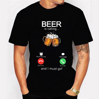 เสื้อยืด พิมพ์ลาย Beer Is Calling and I Must Go แฟชั่นฤดูร้อน สําหรับผู้ชาย