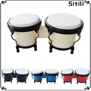 [ขาตั้ง] Bongo ชุดกลองเคาะ เครื่องดนตรีมอนเตสซอรี่ จูนเครื่องดนตรี กลองแอฟริกัน สําหรับของขวัญ ผู้ใหญ่ เด็กผู้ชาย เด็กผู้หญิง