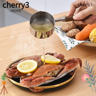 Cherry3 หม้อทอด หม้อน้ํามัน สเตนเลส ด้ามจับไม้ ขนาดเล็ก อเนกประสงค์ ทนทาน สําหรับทําอาหาร ในครัวเรือน