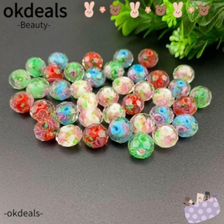 Okdeals ลูกปัดแก้ว สีทอง รู 2 มม. 10 มม. สําหรับทําลูกประคํา 60 ชิ้น