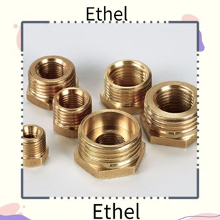 Ethel1 บูชชิ่งท่อหกเหลี่ยม ทองเหลือง ทนทาน หลายขนาด อุปกรณ์เสริม สีเหลือง 4 ชิ้น