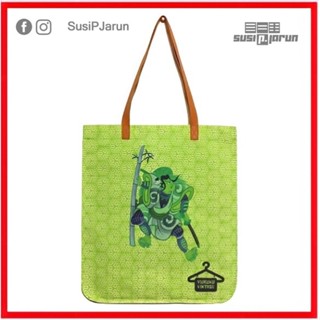 กระเป๋าผ้า ถุงผ้า ยูรุคุ ซามูไร เขียว Yuruku Tote Bag Green Samurai