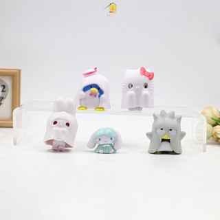 SANRIO โมเดลฟิกเกอร์ รูปปั้นซานริโอ้น่ารัก น้ําหนักเบา แบบพกพา สร้างสรรค์ เครื่องประดับ 5 ชิ้น