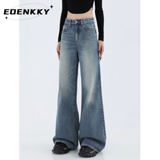 EOENKKY กางเกงขายาว กางเกงยีสน์ผู้หญิง ทรงหลวม ๆ ตรง Retro Hip Hop Pants 2023 NEW Style  Trendy ทันสมัย สวย พิเศษ A27L0B2 36Z230909