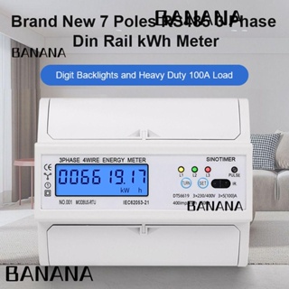 Banana1 เครื่องวัดพลังงานไฟฟ้า โวลต์แอมป์ วัตต์ 380V RS485 พร้อมแบ็คไลท์ สามเฟส