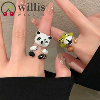 Willis แหวนแฟชั่น รูปแพนด้าน่ารัก ปรับได้ สําหรับผู้หญิง