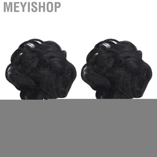 Meyishop Messy Hair Bun Scrunchies Extension Black Fake High Temperature