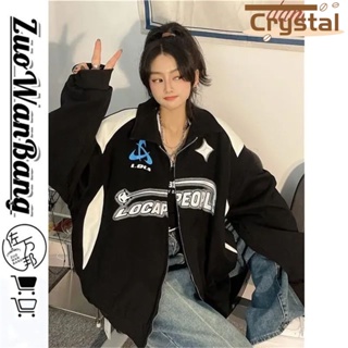 เสื้อผ้าผู้ญิง แขนยาว เสื้อฮู้ด คลุมหญิง สไตล์เกาหลี แฟชั่น A28J128 Crystal