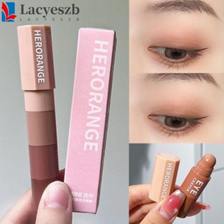 Lacyeszb 4 สี อายแชโดว์ สติ๊ก, กลิตเตอร์ กันเหงื่อ 4 In 1 ชุดดินสออายแชโดว์ สีนู้ด มืออาชีพ สีนู้ด สีชมพู สีน้ําตาล กันน้ํา เครื่องมือแต่งหน้าตา