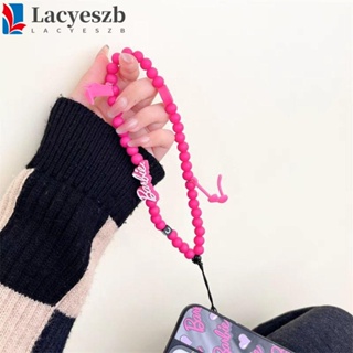 Lacyeszb สายคล้องโทรศัพท์มือถือ ประดับลูกปัด ป้องกันการสูญหาย สีแดงกุหลาบ สําหรับตุ๊กตาบาร์บี้