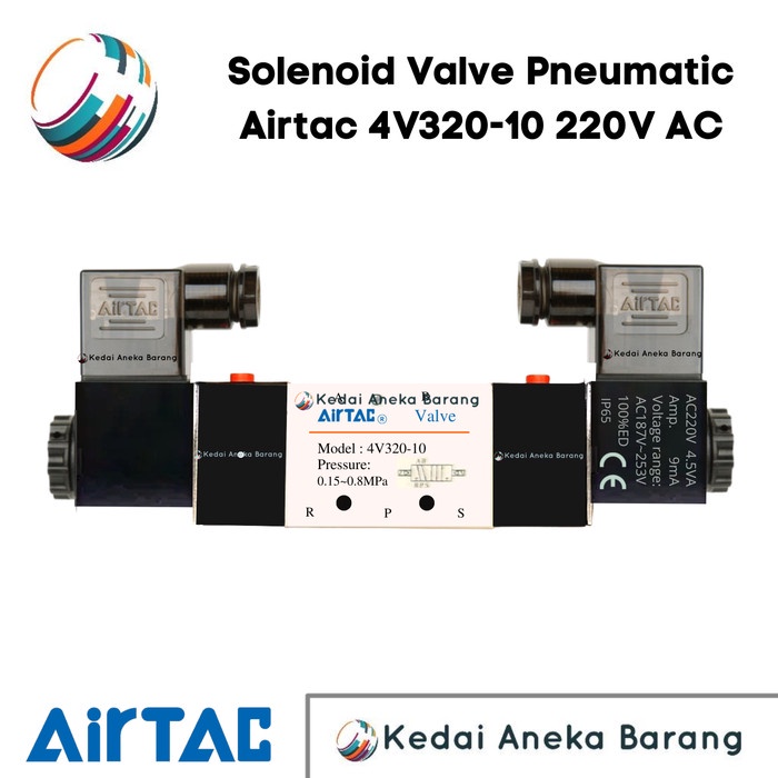 โซลินอยด์วาล์ว Airtac 4V320-10 4V320 10 220V AC / 24V DC นิวเมติก - 220V AC OP27