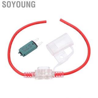 Soyoung 12AWG Fuse Holder  Durable  Dustproof Tinned Copper Wire Core 6A Manual Reset with Recovery Function for Yachts RVs Trucks