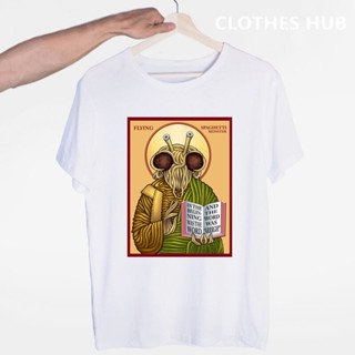 ใหม่ เสื้อยืดลําลอง แขนสั้น คอกลม พิมพ์ลาย FSM Flying Spaghetti Monster แฟชั่นสําหรับผู้ชาย