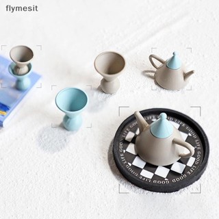 Flymesit กาต้มน้ําจําลอง โลหะผสม ขนาดเล็ก 1/12 DIY สําหรับบ้านตุ๊กตา 1 ชุด