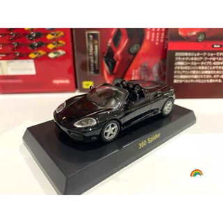 โมเดลรถยนต์ Kyosho 1:64 Ferrari 360 Spider Black Roadster อัลลอย สีแดง