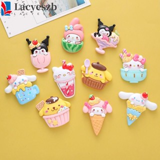 Lacyeszb โมเดลเรซิ่น รูปการ์ตูนอนิเมะ Cinnamoroll Diy อุปกรณ์เสริม สําหรับตกแต่งเคสโทรศัพท์ 10 ชิ้น