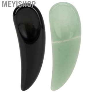 Meyishop Curved Cosmetic Spatula Scoop Mini Gua Sha Jadestone Makeup Eye