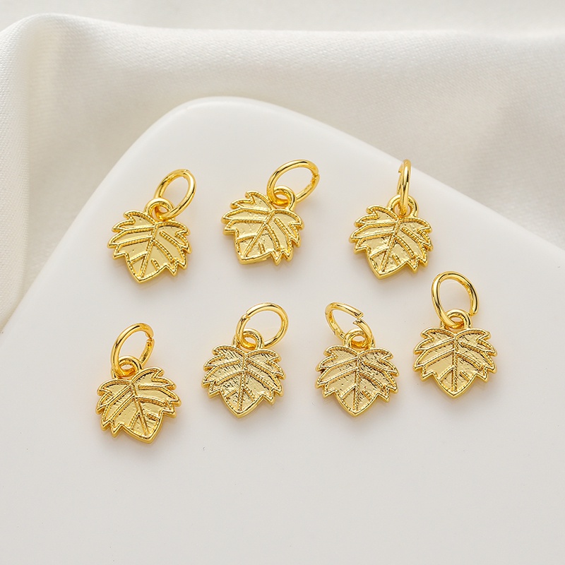 จี้ลูกปัดทองคํา 18K รูปใบเมเปิ้ล และผีเสื้อ แฮนด์เมด diy สําหรับทําเครื่องประดับ สร้อยคอ สร้อยข้อมือ - รูปที่ 4