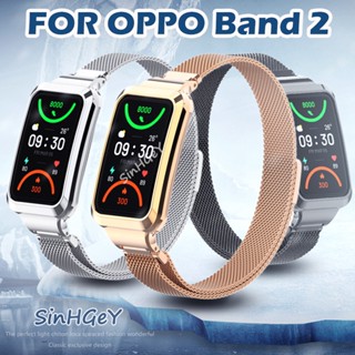 สายนาฬิกาข้อมือ สเตนเลส โลหะ แม่เหล็ก แบบเปลี่ยน สําหรับ OPPO Band 2 OPPO2