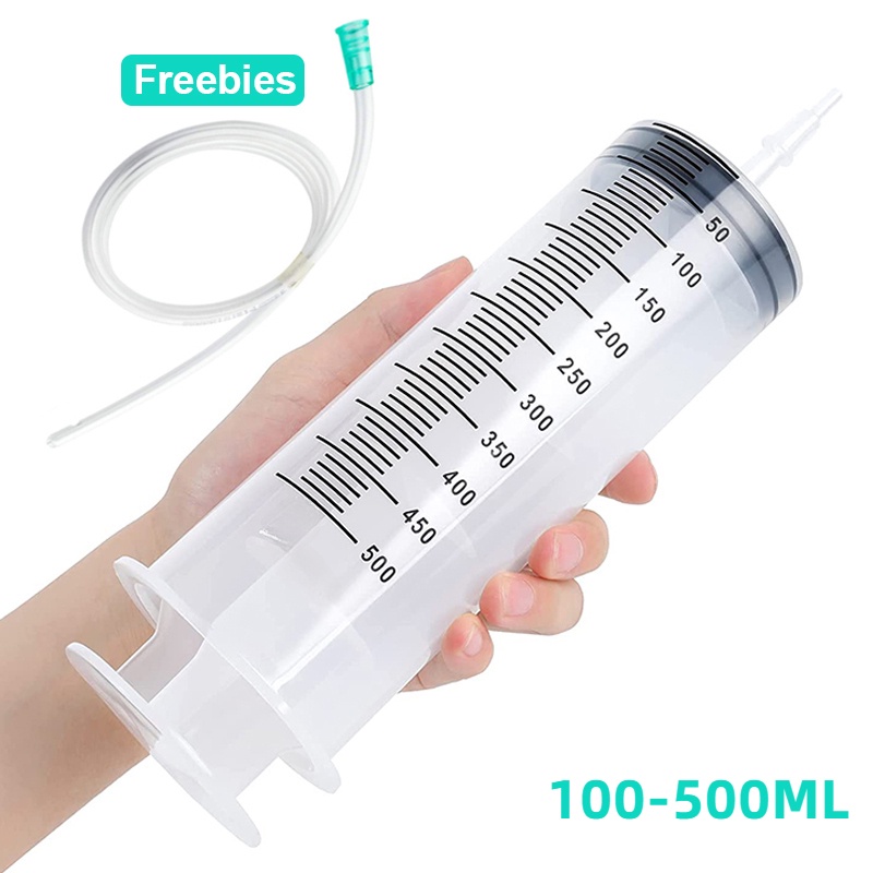 หัวฉีดไซริงค์พลาสติก ขนาดใหญ่ 100 มล.-500 มล. ใช้ซ้ําได้ สําหรับให้อาหารสัตว์เลี้ยง สุนัข แมว นกแก้ว