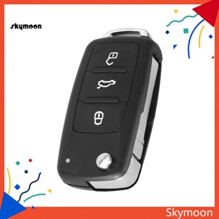 Skym* เคสรีโมตกุญแจ 3 ปุ่ม แบบพับได้ สําหรับ Tiguan Golf Sagitar Polo MK6