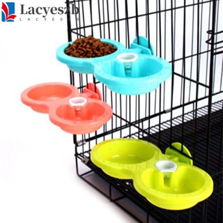 Lacyeszb ชามน้ําพุพลาสติก แบบแขวน ถอดออกได้ สีแคนดี้ สําหรับสัตว์เลี้ยง สุนัข แมว