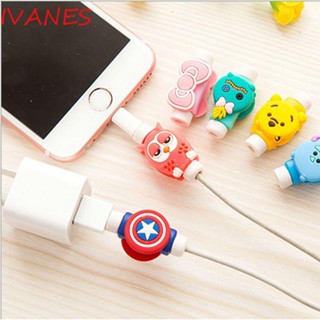 Ivanes อุปกรณ์ถนอมสายชาร์จ สาย USB ลายการ์ตูนอนิเมะ